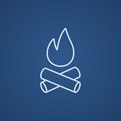 Image showing Campfire line icon.