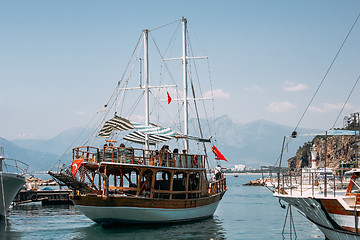 Image showing Coast Antalya Turkey Kaleici, the promenade. Marina Antalya