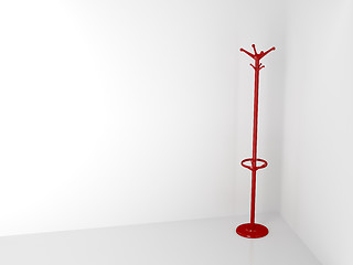 Image showing Red coat hanger