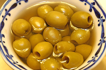 Image showing Delicious olives in their own juice