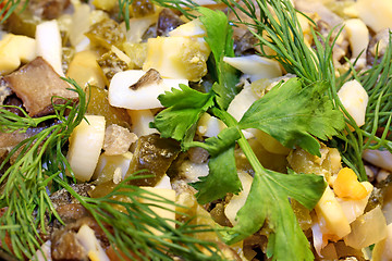 Image showing salad with mushrooms  
