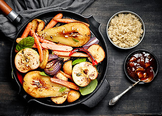 Image showing Roasted fruits and vegetables