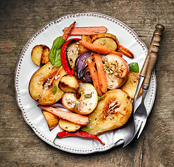 Image showing Roasted fruits and vegetables