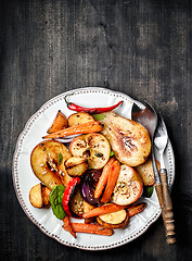 Image showing Roasted fruits and vegetables