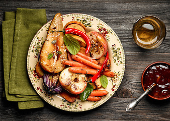 Image showing Roasted fruits and vegetables