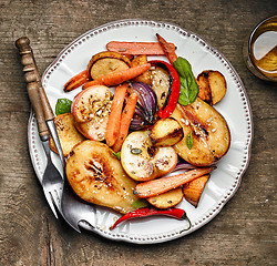 Image showing Roasted fruits and vegetables