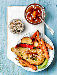 Image showing Roasted fruits and vegetables