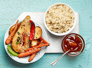 Image showing Roasted fruits and vegetables