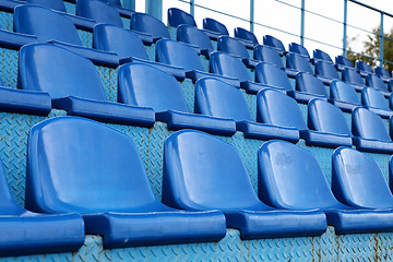 Image showing blue seats at stadium