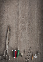 Image showing tailor wooden background