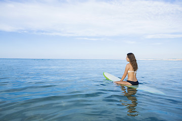 Image showing Surfer girl