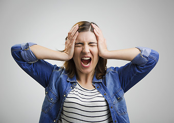 Image showing Stressed woman