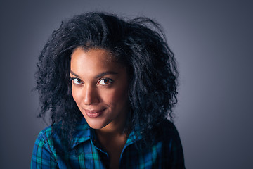 Image showing Close up portrait of african american woman