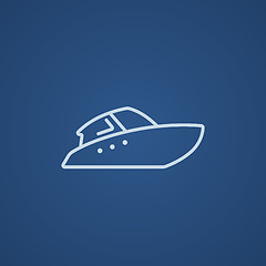 Image showing Speedboat line icon.