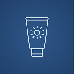 Image showing Sunscreen line icon.