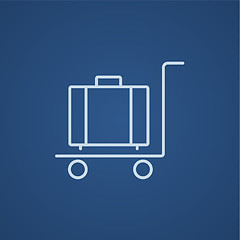 Image showing Luggage on trolley line icon.