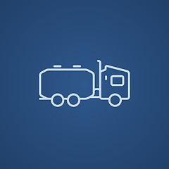 Image showing Truck liquid cargo line icon.