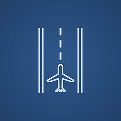 Image showing Airport runway line icon.