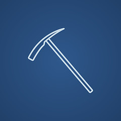 Image showing Ice pickaxe line icon.