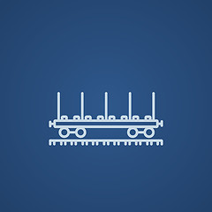 Image showing Cargo wagon line icon.