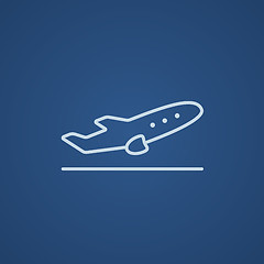 Image showing Plane taking off line icon.