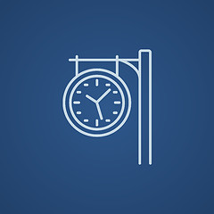 Image showing Train station clock line icon.