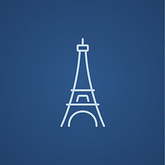 Image showing Eiffel Tower line icon.