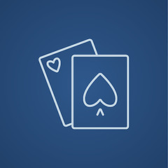 Image showing Playing cards line icon.