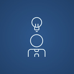 Image showing Businessman with idea line icon.