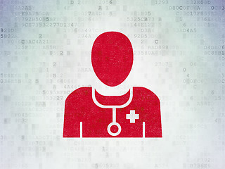 Image showing Health concept: Doctor on Digital Paper background