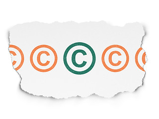 Image showing Law concept: copyright icon on Torn Paper background