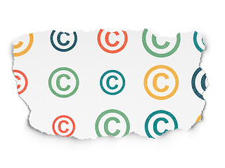 Image showing Law concept: Copyright icons on Torn Paper background