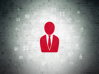 Image showing Law concept: Business Man on Digital Paper background