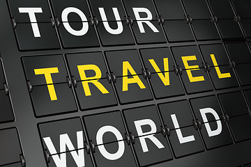 Image showing Tourism concept: Travel on airport board background