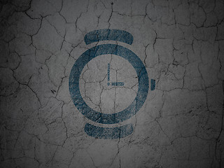 Image showing Time concept: Watch on grunge wall background