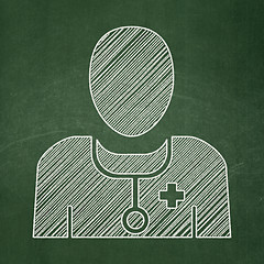 Image showing Healthcare concept: Doctor on chalkboard background