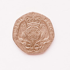 Image showing  UK 20 pence coin vintage