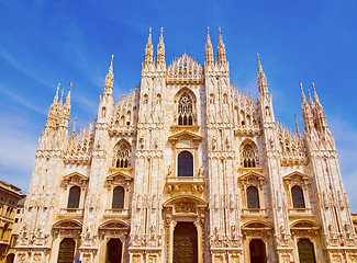 Image showing Retro look Milan cathedral