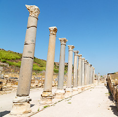 Image showing  in  perge old construction asia turkey the column  and the roma