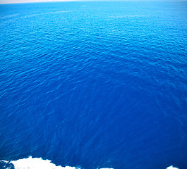 Image showing greece from the boat  islands in mediterranean sea and sky