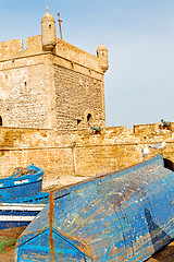 Image showing   boat and sea in africa morocco  cannon 