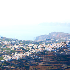Image showing in cyclades greece santorini europe the sky sea and village from