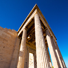 Image showing athens  acropolis and  historical    in greece the old architect