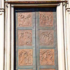 Image showing old door in italy land europe architecture and wood the historic