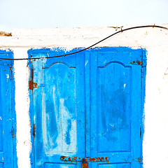 Image showing in africa morocco  old harbor wood   door and the blue sky