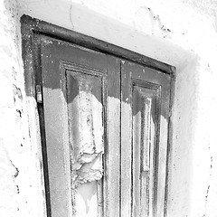 Image showing  door in antique village santorini greece europe and    white wa