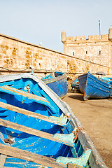 Image showing   boat and sea in   brown brick  sky