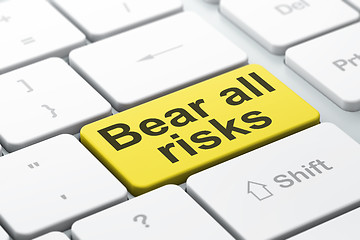 Image showing Insurance concept: Bear All Risks on computer keyboard background