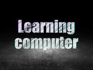 Image showing Studying concept: Learning Computer in grunge dark room