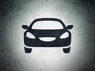 Image showing Vacation concept: Car on Digital Paper background